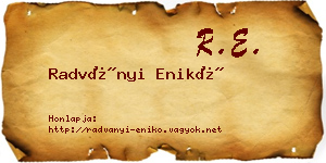 Radványi Enikő névjegykártya